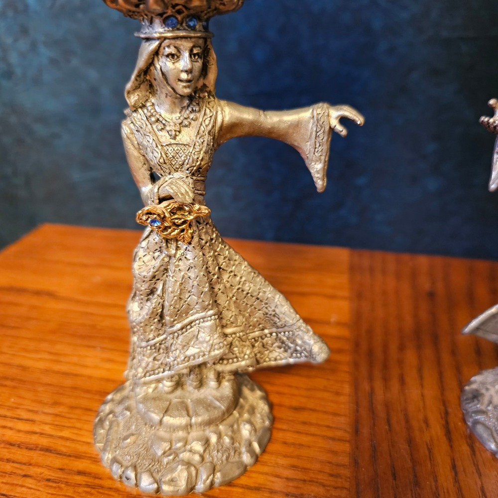 Fellowship Foundry Pewter King Arthur Queen Guinevere Goblets Medieval Fantasy - Picture 4 of 11